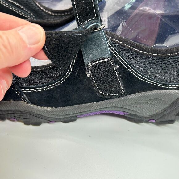 Propet Blazer Black Suede and Webbing Active Mary Jane Sport Shoes Size 9 - Picture 8 of 13